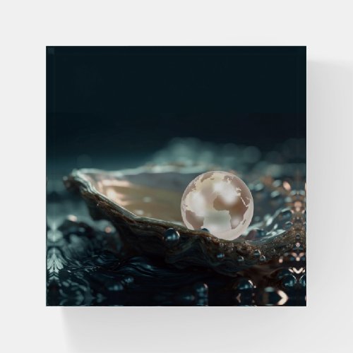Planet Earth Oyster Pearl  Paperweight