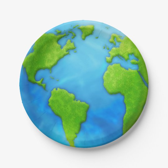 Planet Earth Paper Plate Zazzle Com