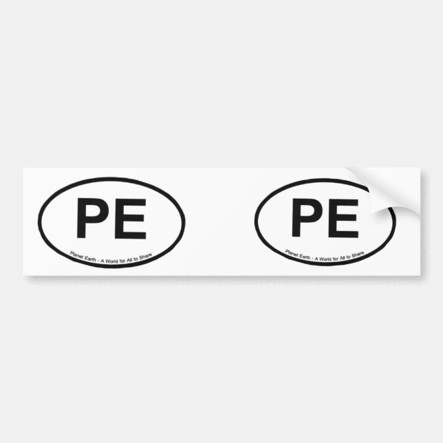 PLANET EARTH - PE BUMPER STICKER (Front)