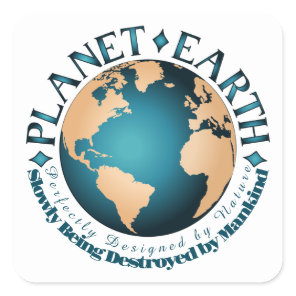 PLANET EARTH Perfectly Designed by Nature Square Sticker