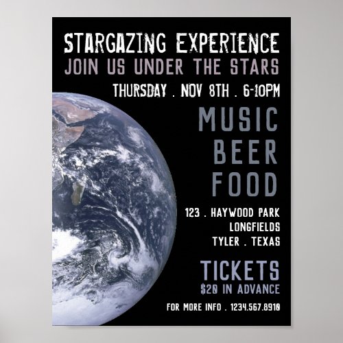 Planet Earth Planetarium Event Advertising Poster