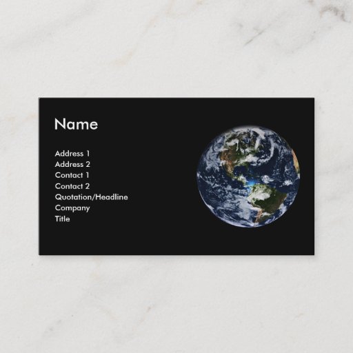 Customizable Planet Earth Profile Card Business Card Templates