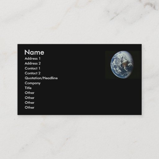 Customizable Planet Earth Profile Card Business Cards