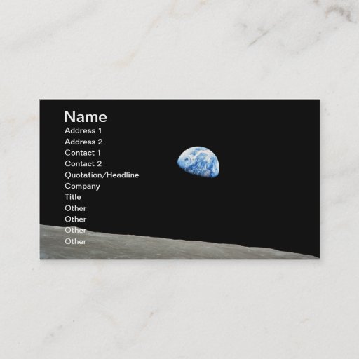 Customizable NASAs Earth rising Business Card Template