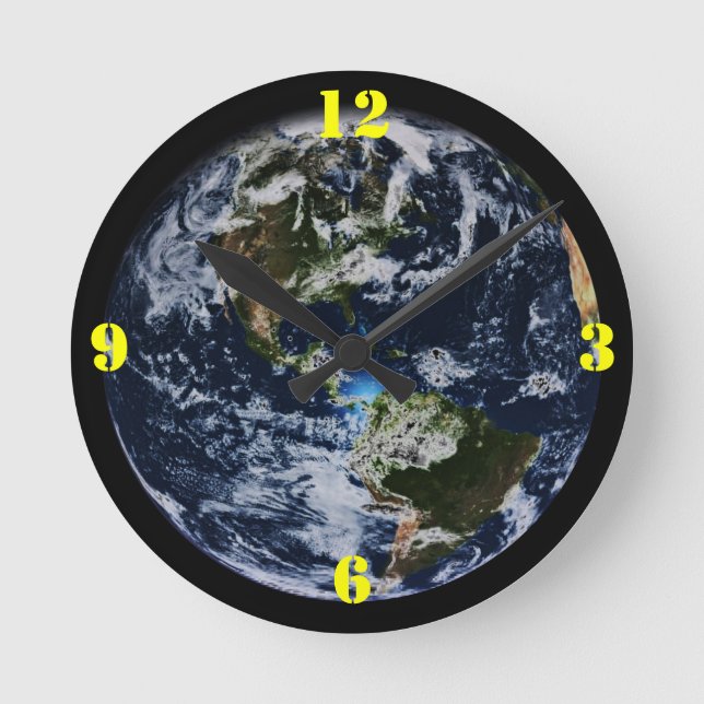 Planet Earth  Round Clock (Front)