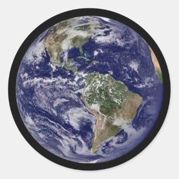 Planet Earth Round Stickers by interstellaryeller at Zazzle