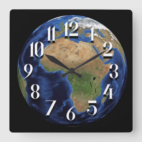 Planet Earth Satellite Image of Africa Wall Clock