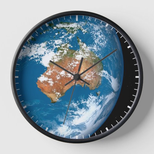 Planet Earth Showing Clouds Over Australia Clock