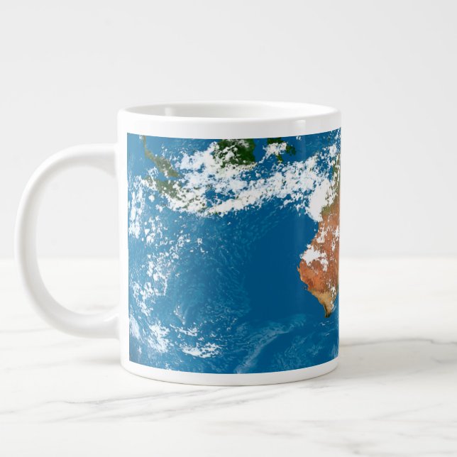 Planet Earth Showing Clouds Over Australia. Giant Coffee Mug (Left)