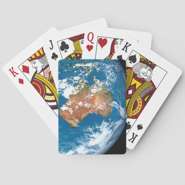 Planet Earth Showing Clouds Over Australia. Poker Cards (Back)