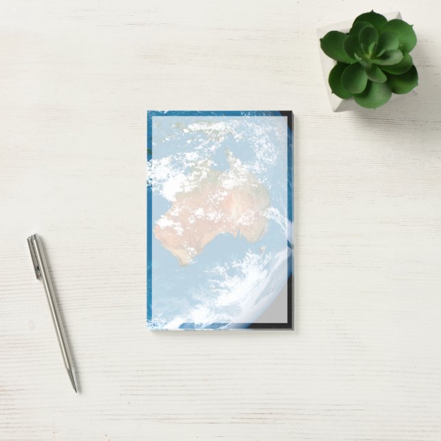Planet Earth Showing Clouds Over Australia. Post-it Notes (Office)