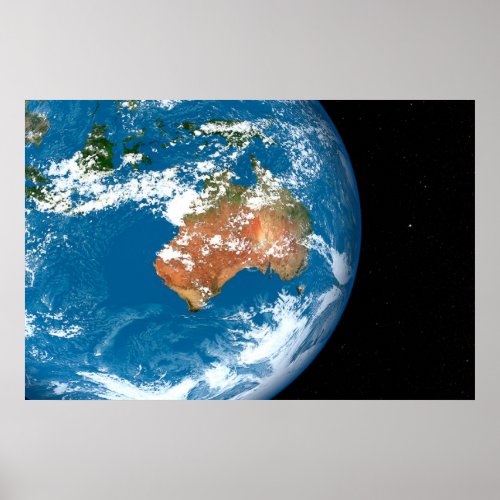 Planet Earth Showing Clouds Over Australia Poster