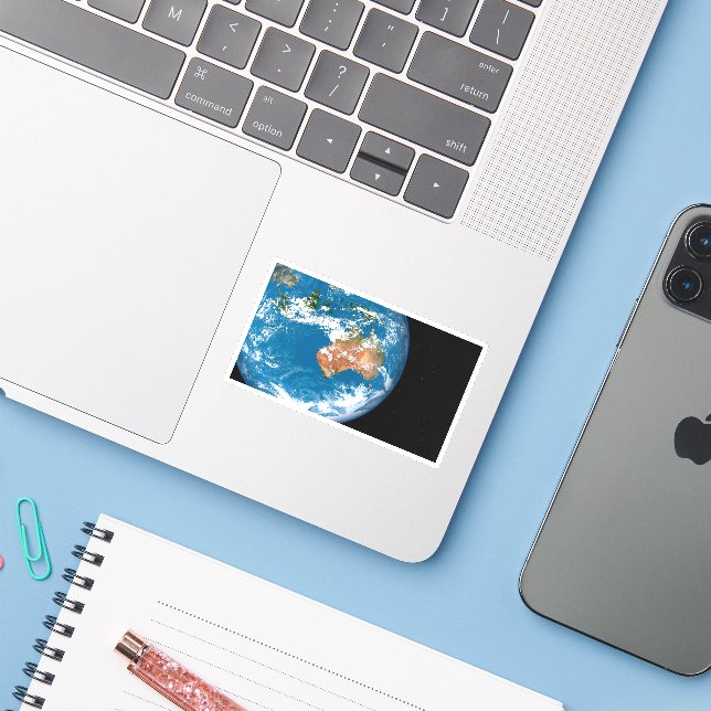 Planet Earth Showing Clouds Over Australia. Sticker (Laptop w/ iPhone)