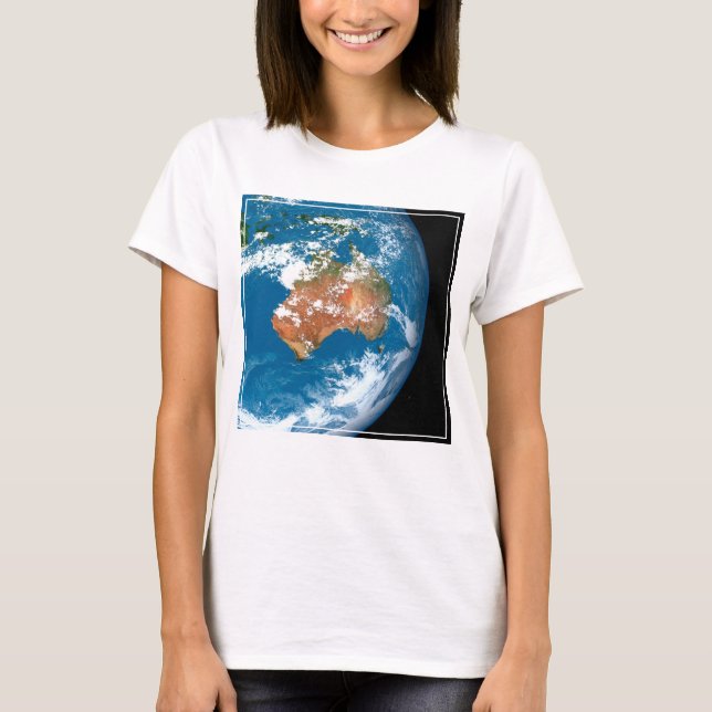 Planet Earth Showing Clouds Over Australia. T-Shirt (Front)