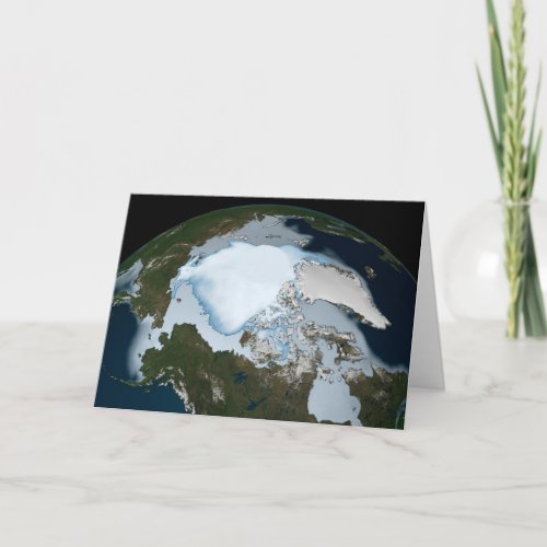 Planet Earth Showing Sea Ice Coverage In 1980 Card