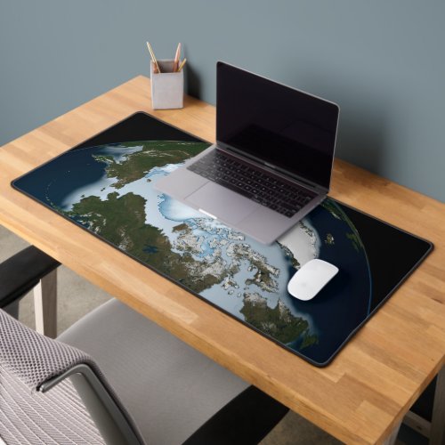 Planet Earth Showing Sea Ice Coverage In 1980 Desk Mat