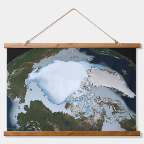 Planet Earth Showing Sea Ice Coverage In 1980 Hanging Tapestry