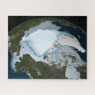 Planet Earth Showing Sea Ice Coverage In 1980. Jigsaw Puzzle