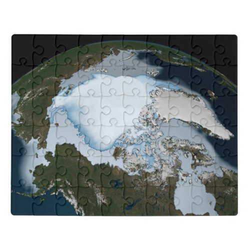 Planet Earth Showing Sea Ice Coverage In 1980 Jigsaw Puzzle