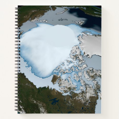 Planet Earth Showing Sea Ice Coverage In 1980 Notebook