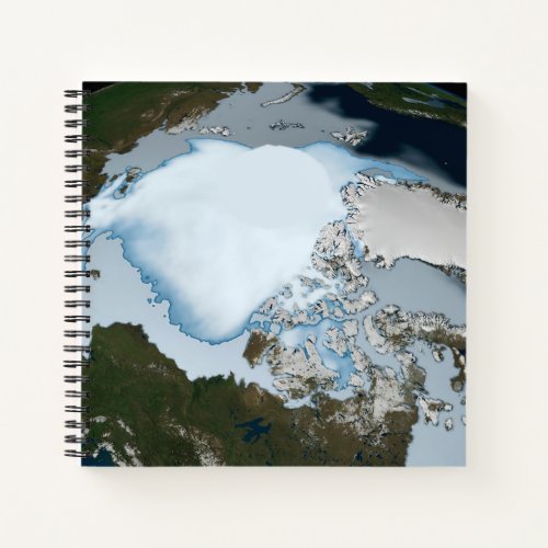 Planet Earth Showing Sea Ice Coverage In 1980 Notebook