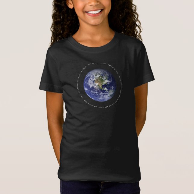 Planet Earth Space - Christian  John 3:16 Religion T-Shirt (Front)