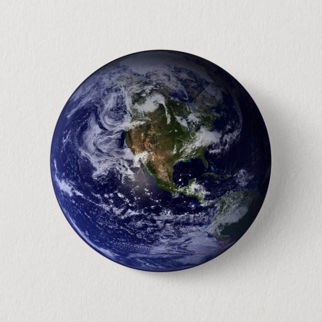 Planet Earth Space Photo Pinback Button (Front)