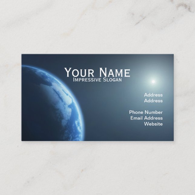 Planet Earth Space View Business Card (Front)
