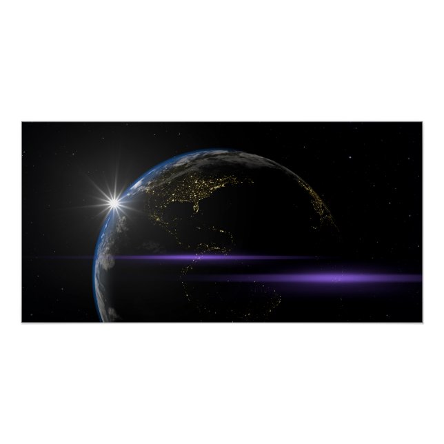 Planet Earth Space View Poster (Front)