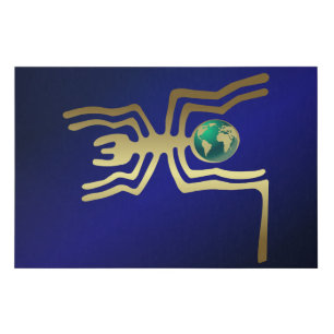 Planet Earth Spider Peru Nazca Lines Faux Canvas Print