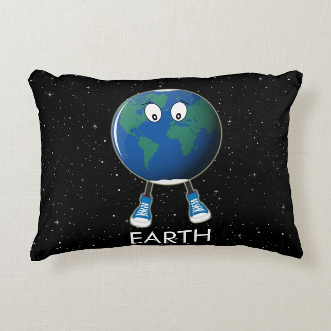 Planet Earth & Stars Accent Pillow (Front)