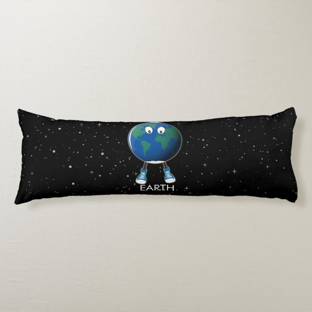 Planet Earth & Stars Body Pillow (Front)