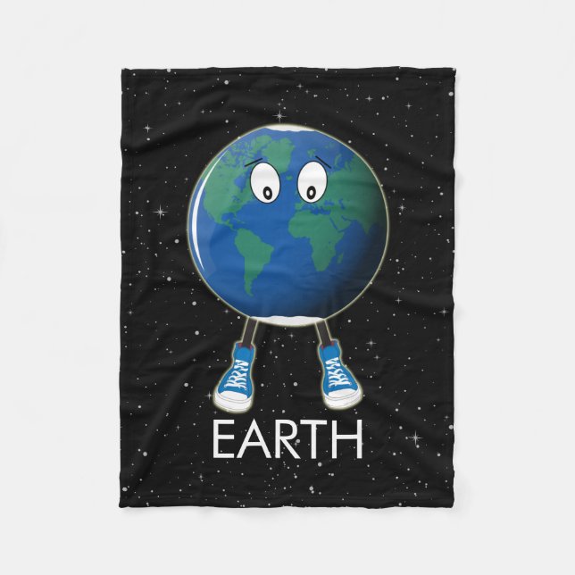 Planet Earth & Stars Fleece Blanket (Front)