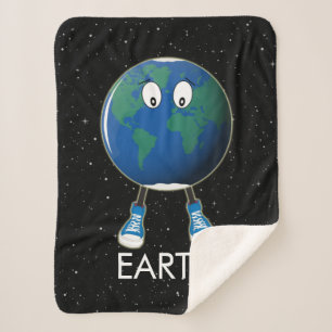 Planet Earth & Stars Sherpa Blanket