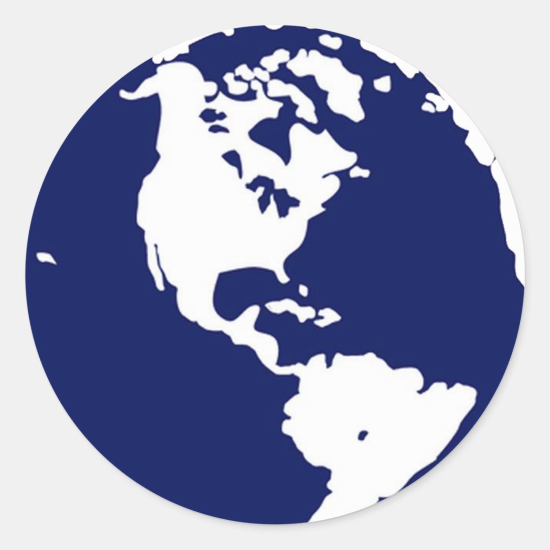 Earth Stickers in Blue and White Zazzle