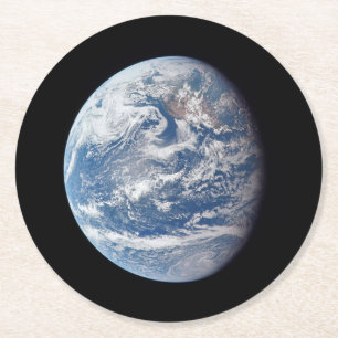 Planet Earth Taken By The Apollo 11 Crew. Round Paper Coaster