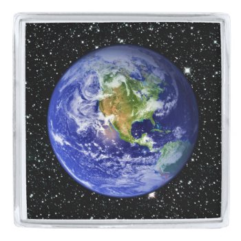 Planet Earth V3 Star Background (solar System) ~ Silver Finish Lapel Pin by TheWhippingPost at Zazzle