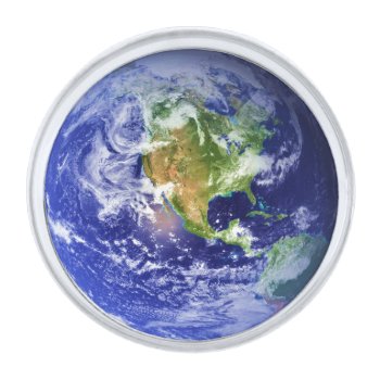 Planet Earth V.3 (solar System) ~ Silver Finish Lapel Pin by TheWhippingPost at Zazzle