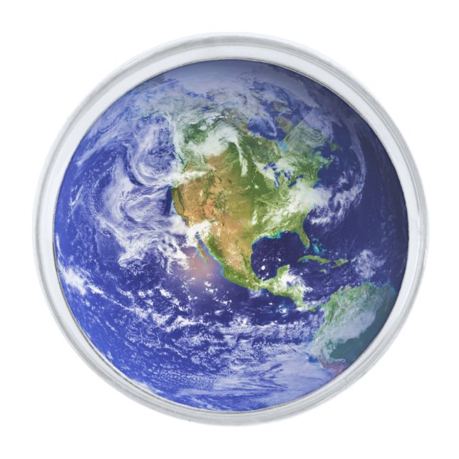PLANET EARTH v.3 (solar system) ~ Silver Finish Lapel Pin (Front)