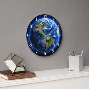 Planet Earth Wall Clock — Space-Inspired Design