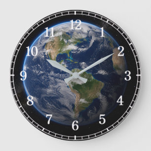 Planet Earth Wall Clock v2 — Space-Inspired Design