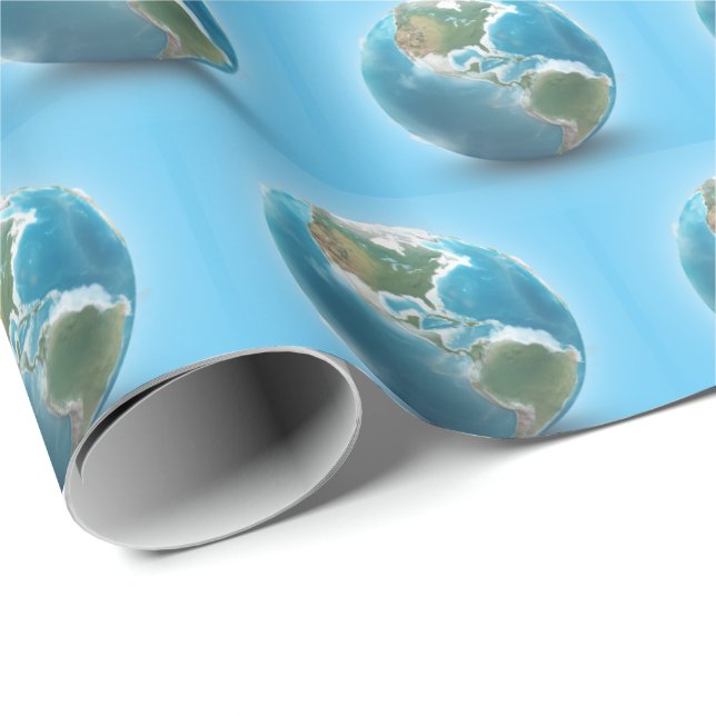 Planet Earth with clouds Wrapping Paper (Roll Corner)