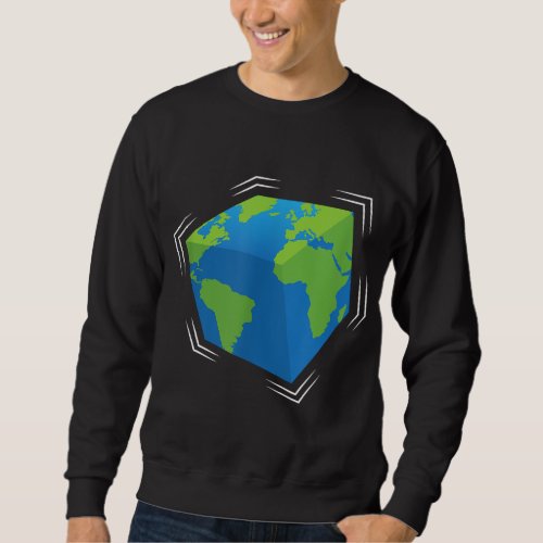 Planet Earth World as Cube Solar System Astronomer Sweatshirt