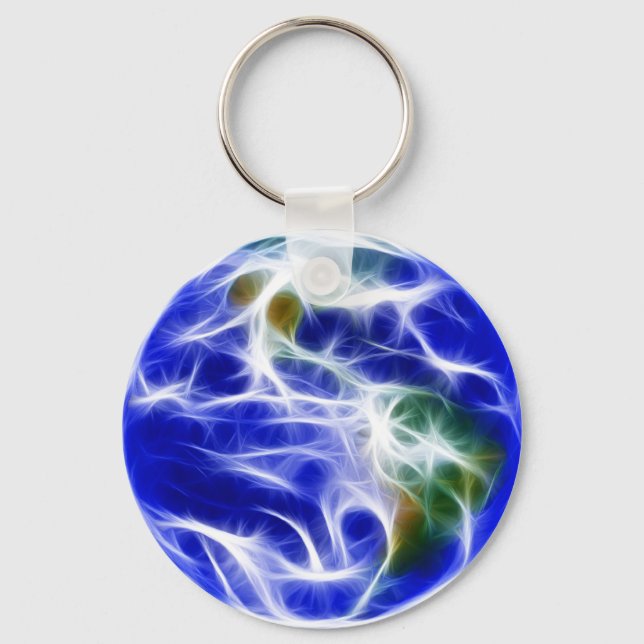 Planet Earth World Globe Keychain (Front)
