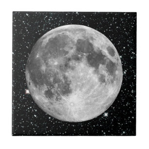 PLANET EARTH'S MOON star background (solar system) Tile
