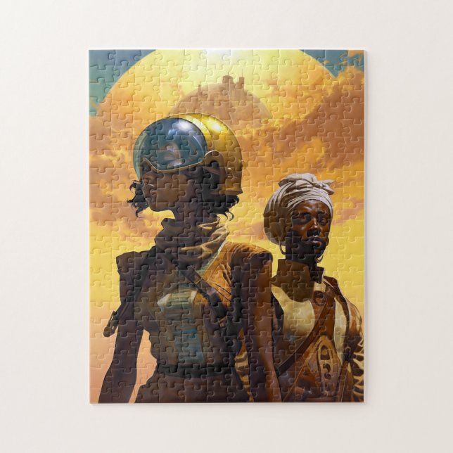 Planet Explorers Afrofuturistic Science Fiction Jigsaw Puzzle (Vertical)