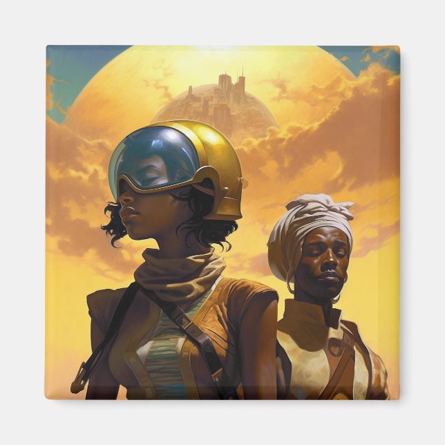 Planet Explorers Afrofuturistic Science Fiction Magnet (Front)