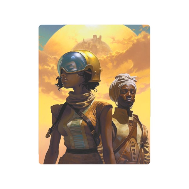 Planet Explorers Afrofuturistic Science Fiction Metal Print (Front)