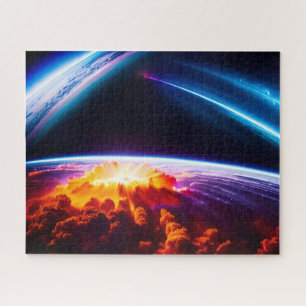 Planet Explosion Under Cosmic Universe Phenomenon Jigsaw Puzzle