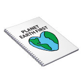 Planet First Ecofriendly Icon Happy Earth Clipart Notebook | Zazzle